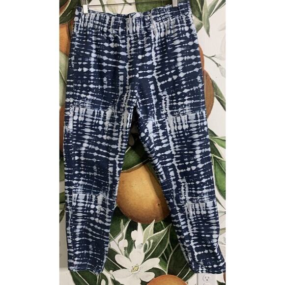 Soft Surroundings Large Tie Dye Blue Pull on Jeans Cotton Blend - Picture 1 of 7